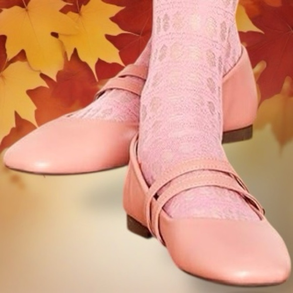 NWOT C. Paravano Square Toe Double Strap Mary Jane Flats in Pink Size 41 = 10.5 - Picture 5 of 16